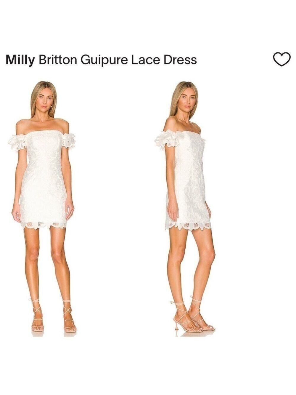 Milly White Guipure Lace Off-Shoulder Mini Dress